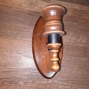 Wooden Wall Sconce - Warm Brown Finish
